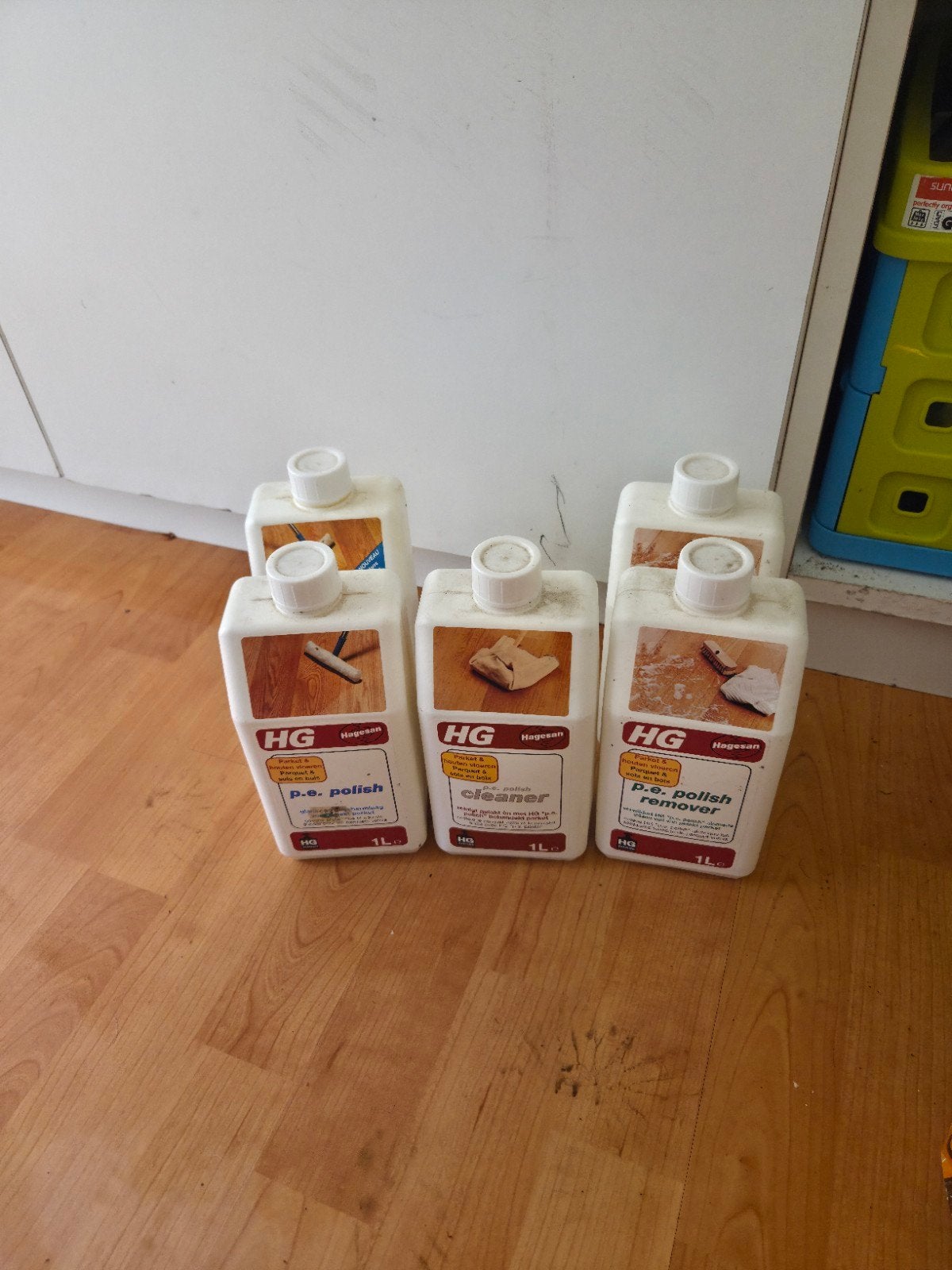 HG p.e. polish, cleaner en polish remover (5 flessen), Ophalen, Gebruikt
