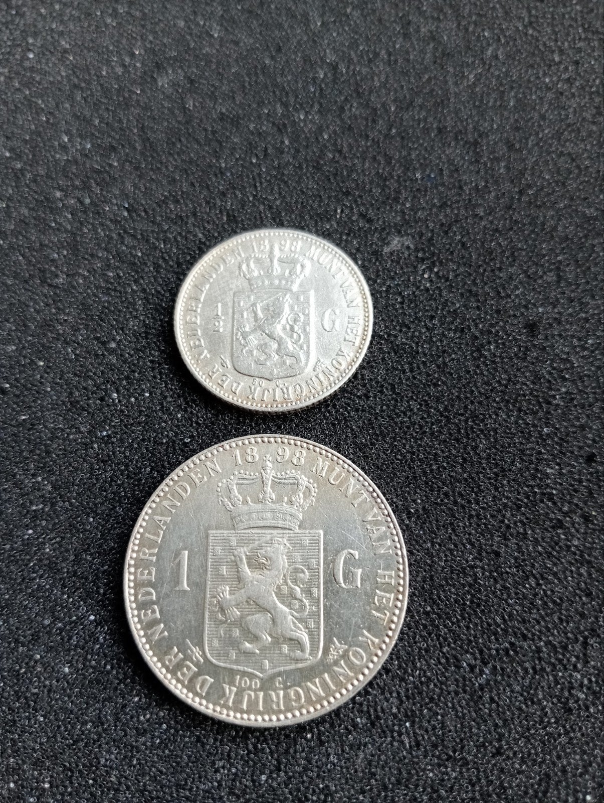 Halve en hele Gulden 1898, Postzegels en Munten, Munten | Nederland, Ophalen of Verzenden, Koningin Wilhelmina, Setje, Zilver