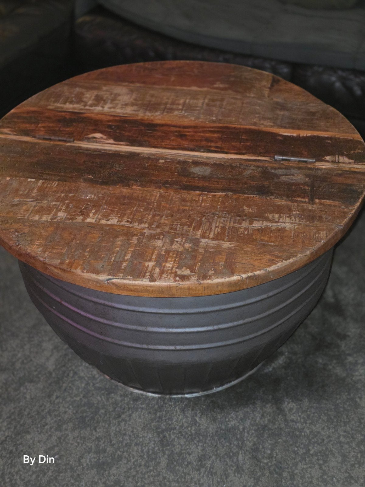 Stoere salon tafel, Ophalen of Verzenden, Rond, Riet