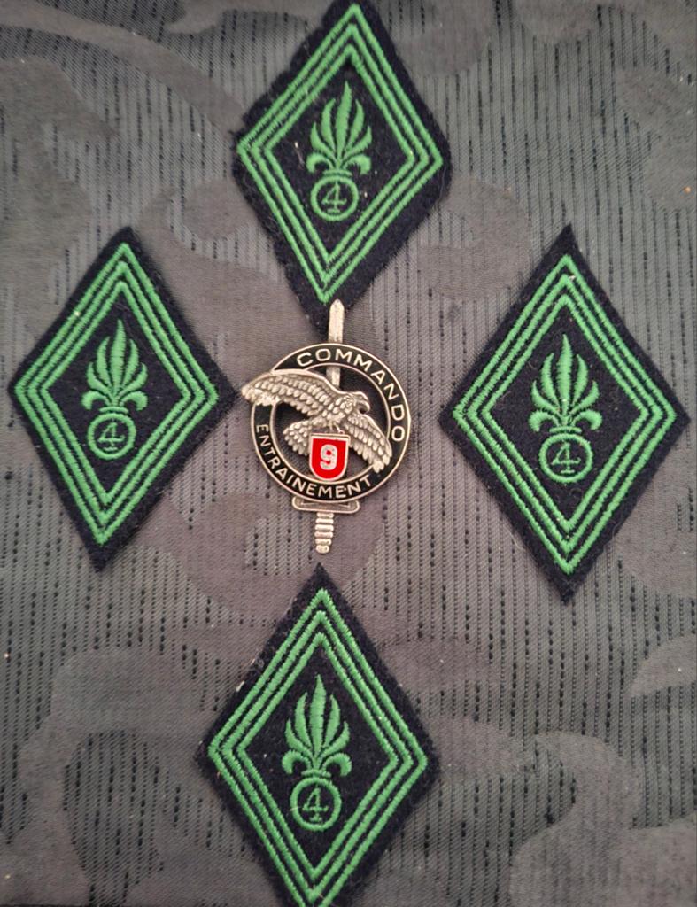 4 rangen + brevet Vreemdelingen legioen, Verzenden, Landmacht, Nederland, Embleem of Badge