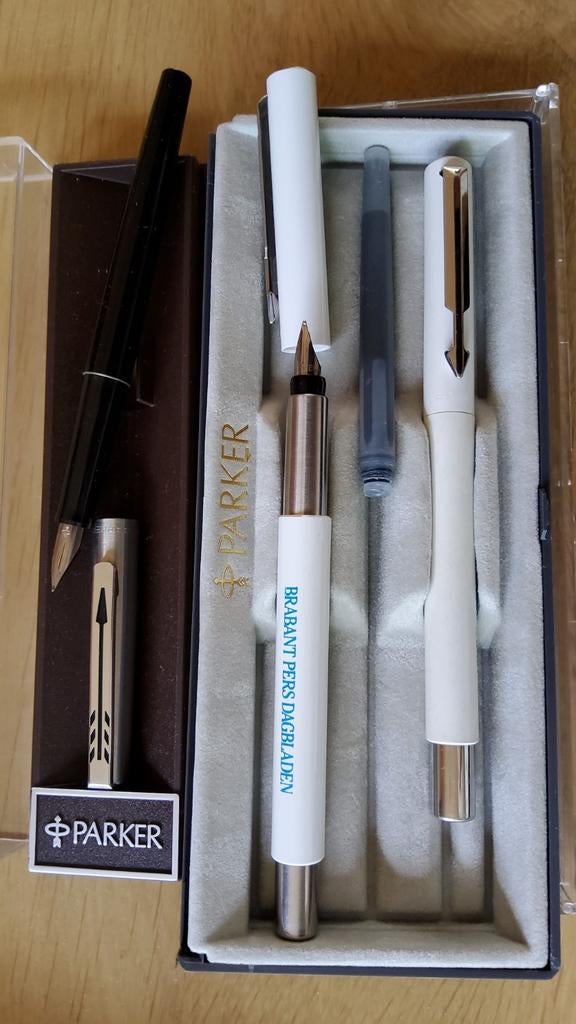 3 Vintage Parker Pannenset vulpen en pen en Parker vulpen., Verzamelen, Pennenverzamelingen, Ophalen of Verzenden, Vulpen, Parker
