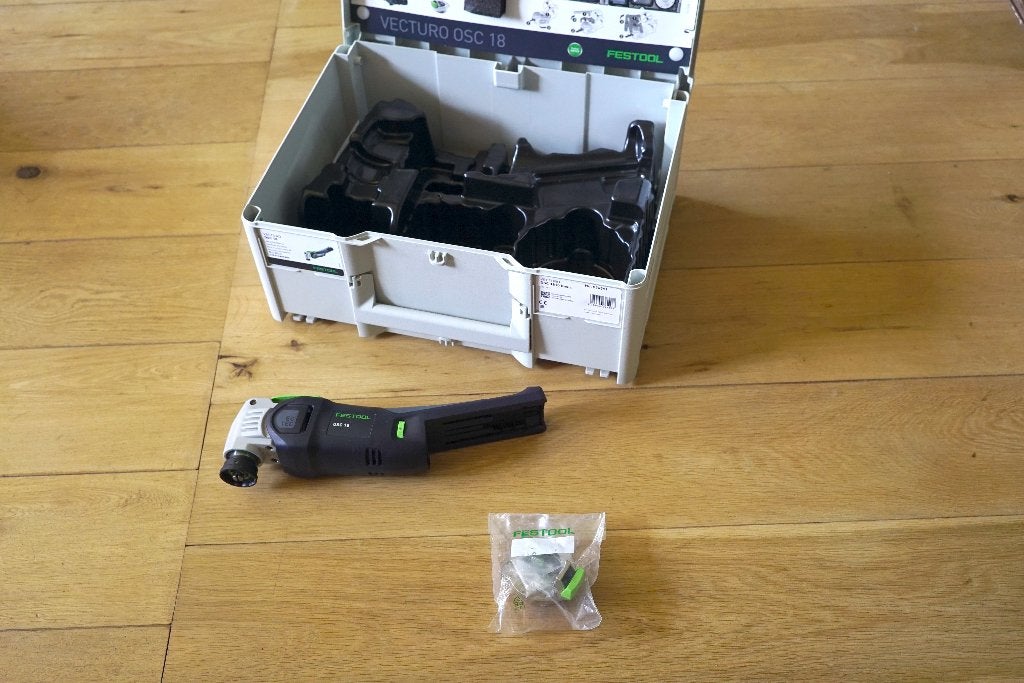 Festool OSC 18 VECTURO Multitool met adapter, Doe-het-zelf en Verbouw, Ophalen, Zo goed als nieuw, Multitool, Festool