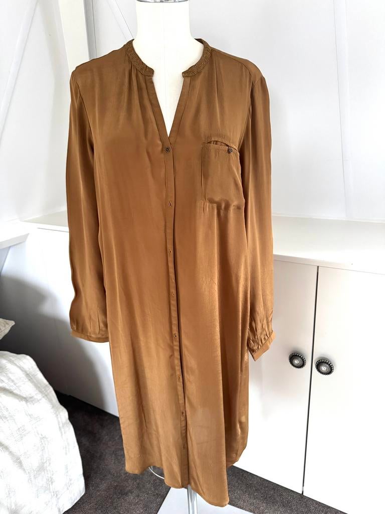 10 FEET cognac kleur beeldige doorknoop jurk mt 40/42 CHCS, Kleding | Dames, Maat 38/40 (M), Bruin, 10 Feet, Ophalen of Verzenden