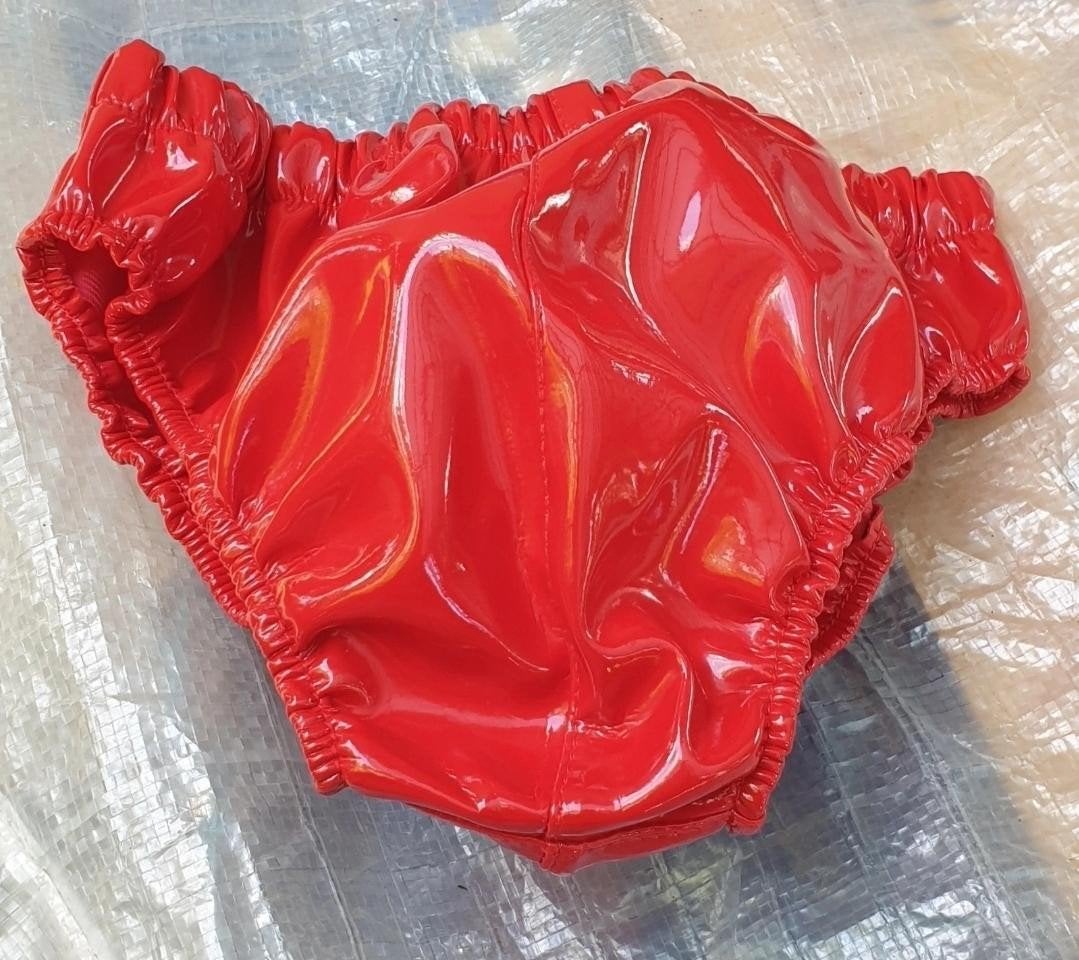 Glanzende rode slip - PVC/latex look, Kleding | Heren, Ondergoed, Verzenden, Rood, Slip