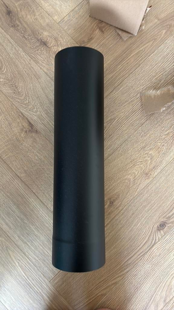 Flexibele lengte kachelpijp zwart, Doe-het-zelf en Verbouw, Ophalen of Verzenden, Zo goed als nieuw, Rvs, Minder dan 2 meter