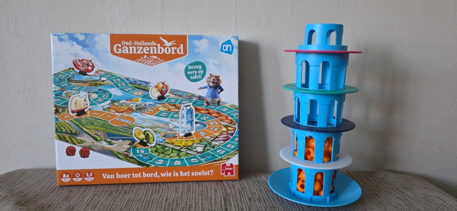 Ganzenbord & Toren van pisa Albert heijn  Jumbo spellen, Boeken, Ophalen, Zo goed als nieuw