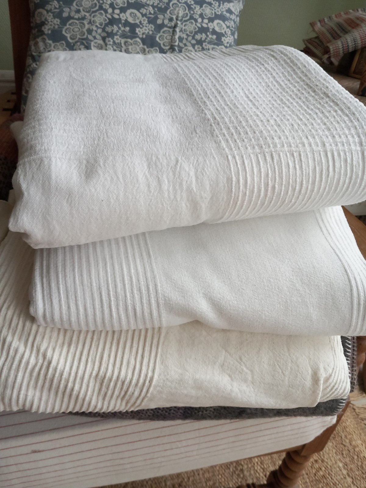 IKEA INDIRA Sprei 230x250cm, 100% katoen (2 stuks), Wit, Tweepersoons, Ophalen of Verzenden, Deken of Dekbed