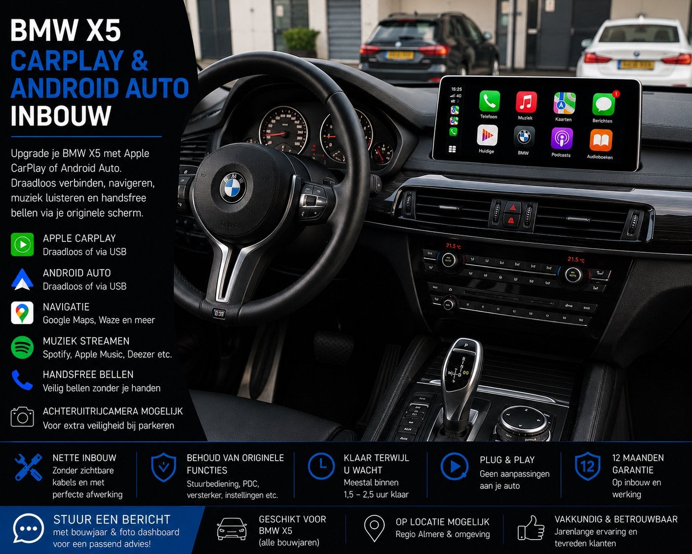 BMW X5 CarPlay & Android Auto Inbouw, Ophalen, Nieuw