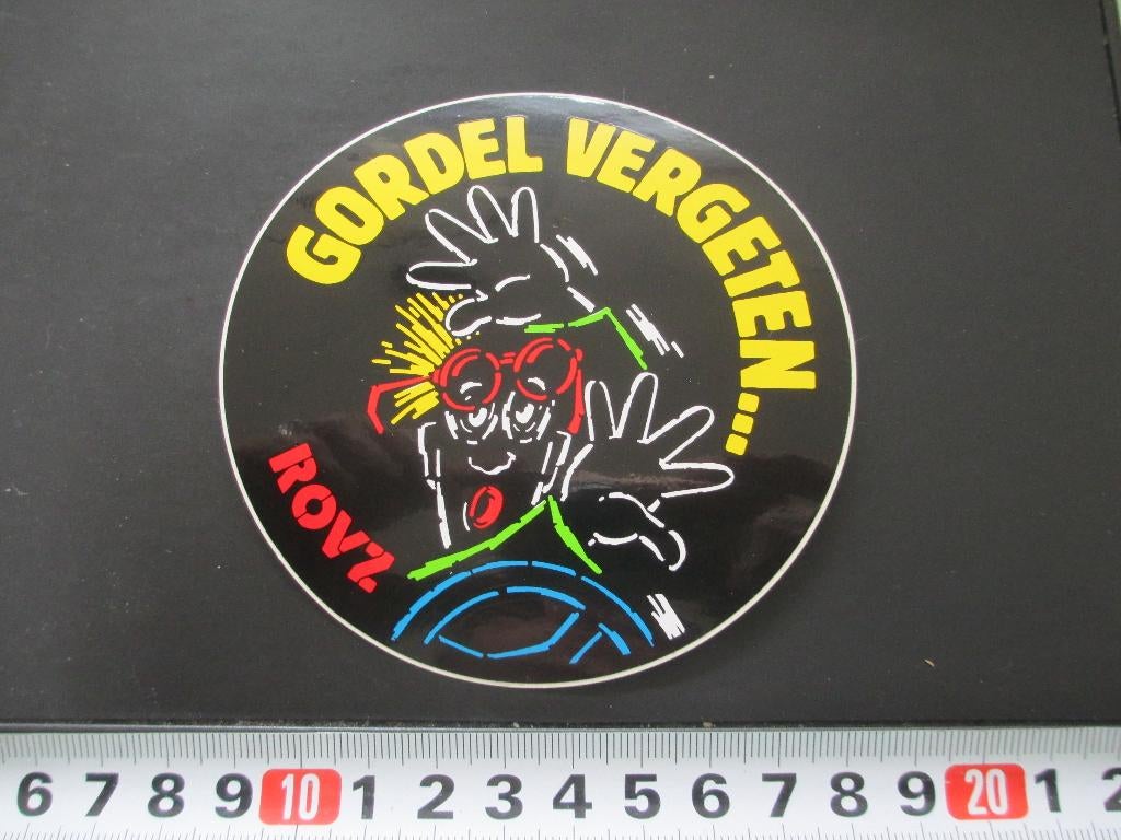 sticker strip ROVZ gordel vergeten... autogordels, Ophalen, Zo goed als nieuw