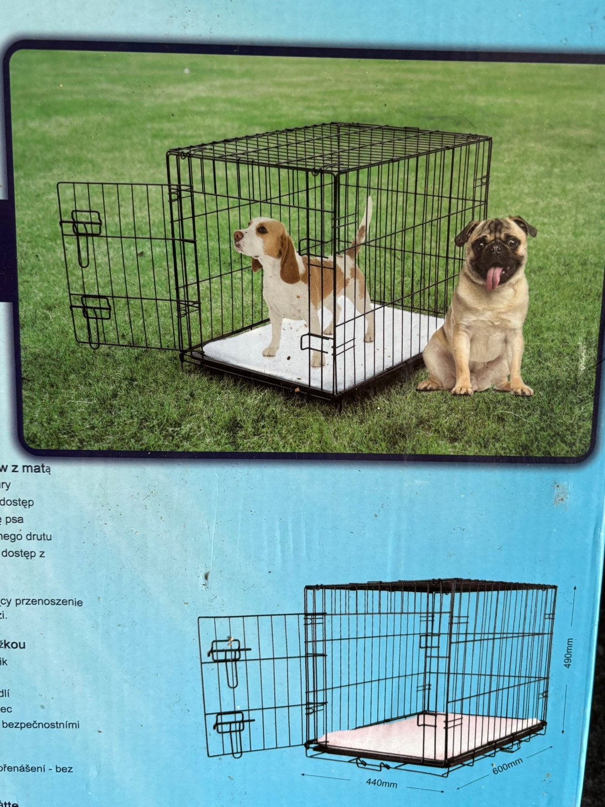 Nieuwe hondenbench incl. mat – 60x44x49 cm, Dieren en Toebehoren, Ophalen of Verzenden, Nieuw