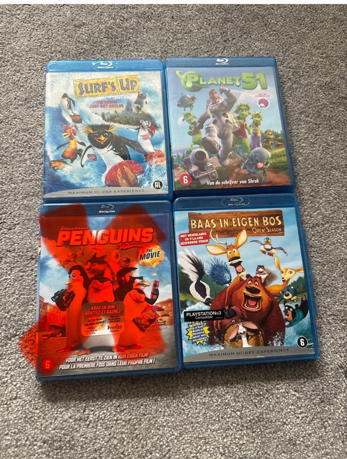 Baas in eigen bos, Surfs up, planet 51, Cd's en Dvd's, Ophalen of Verzenden, Zo goed als nieuw, Tekenfilms en Animatie