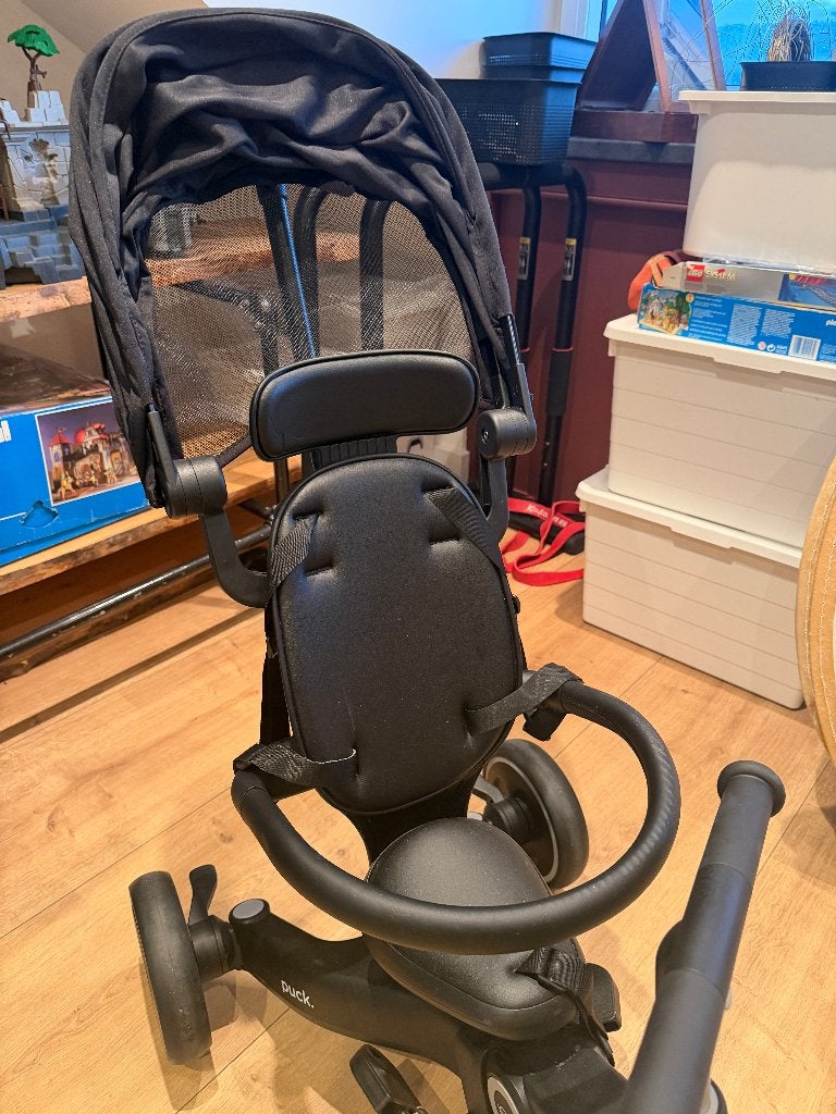 Puck Multifunctionele Driewieler - Zwart met duwstang, Fietsen en Brommers, Ophalen, Zo goed als nieuw, Terugtraprem, Duwstang