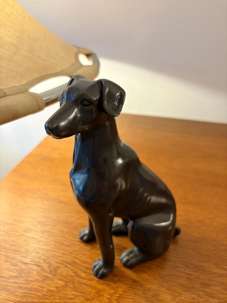 Art-Decostijl messing beeldje van een whippet/windhond, Ophalen of Verzenden
