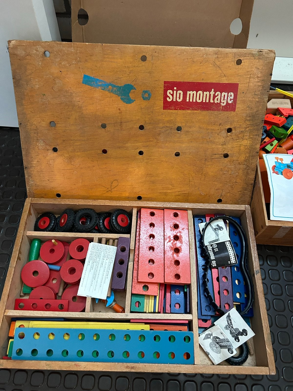 Sio Montage Bouwdoos Houten Constructiespeelgoed, Ophalen, Gebruikt, Overige merken
