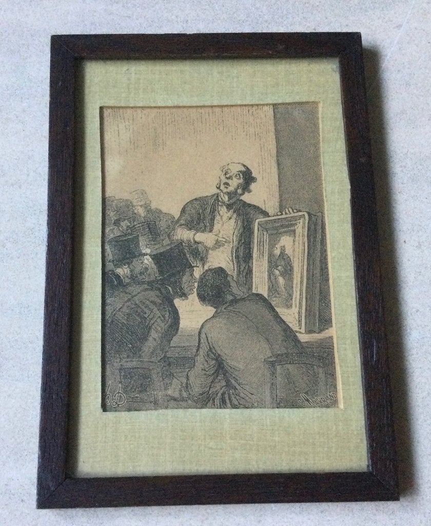Houtsnede van Charles Maurand naar Honoré Daumier uit 1863, Antiek en Kunst, Ophalen of Verzenden, Houtsnede, Ingelijst