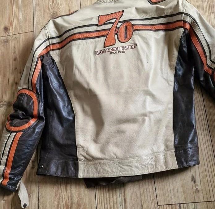 Leren motorbroek en jack met protectie maat 48., Motoren, Kleding | Motorkleding, Ophalen, Tweedehands, Broek | leer