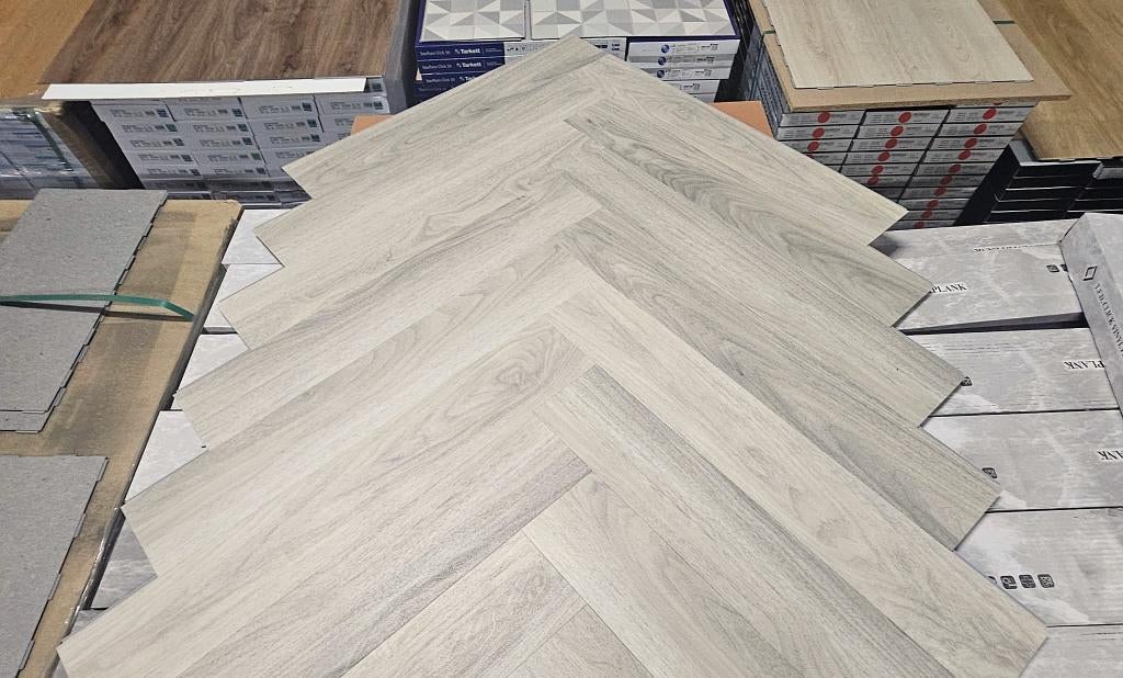 Visgraat klik pvc visgraat TFD r02 ossis Met10DB Ondervloer, Ophalen, Crème, 75 m² of meer, Overige typen