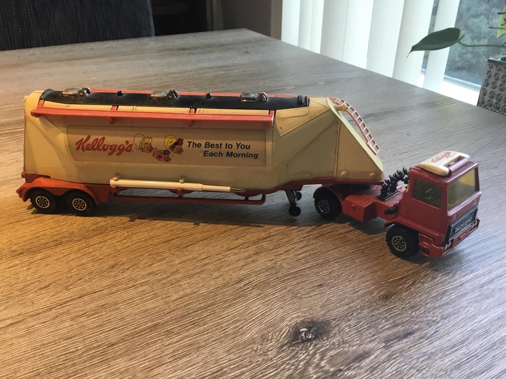 Matchbox/Lesney Kellogg's Bedford Vrachtwagen met Trailer, Ophalen of Verzenden, Zo goed als nieuw, Bus of Vrachtwagen