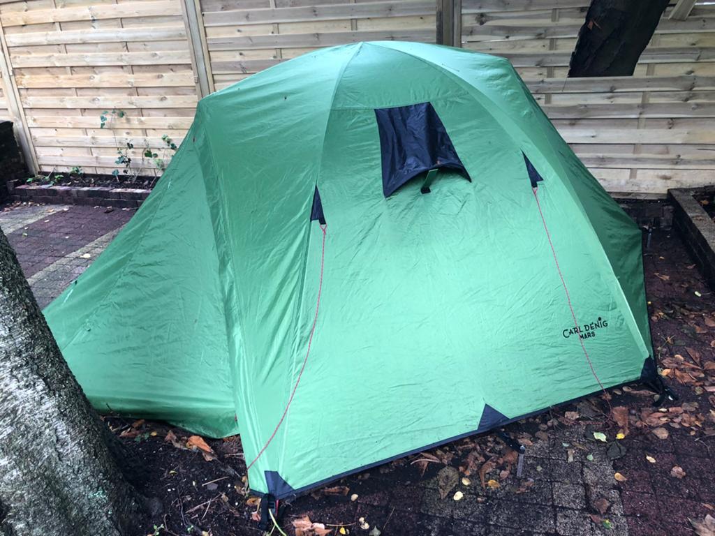 2 person Carl Denig tent, Caravans en Kamperen, Ophalen, Gebruikt, Tot en met 2