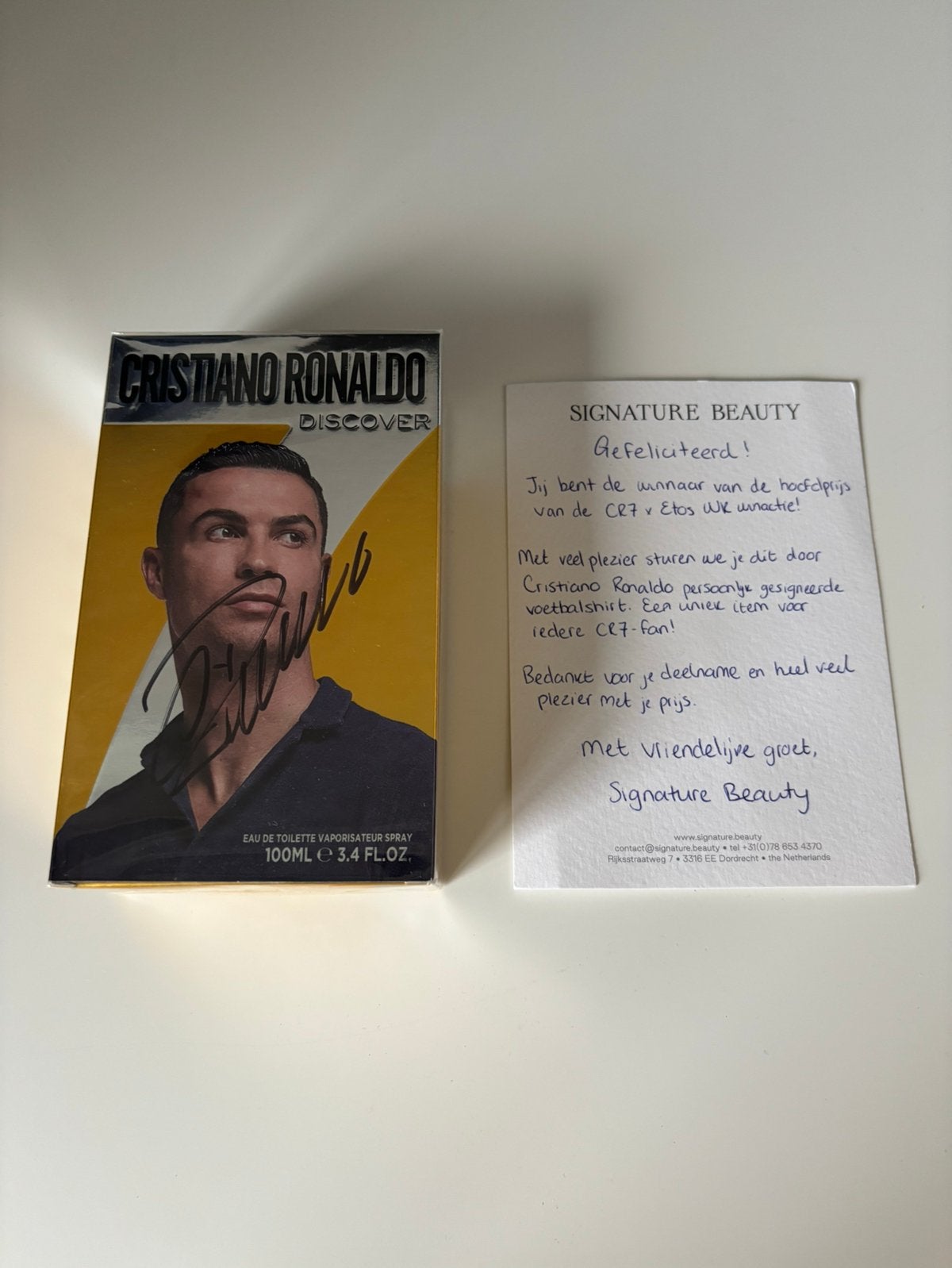 Cristiano Ronaldo persoonlijk gesigneerde parfum met bewijs, Ophalen, Nieuw, Buitenlandse clubs, Shirt