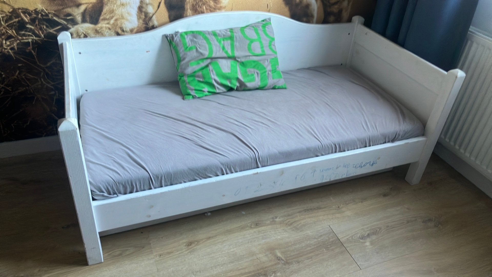 Leuke bedbank, opknapper, Ophalen, Gebruikt, 90 cm, Eenpersoons