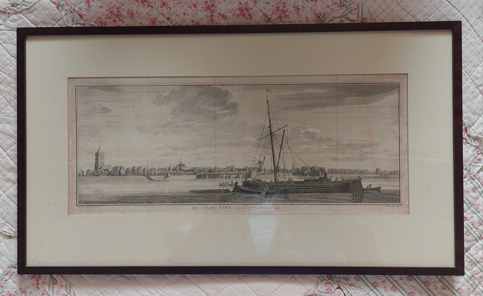 Tiel, De Stad Tiel kopergravure 1740 origineel uit de tijd, Ophalen of Verzenden