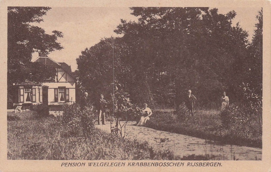 AM275 Rijsbergen Pension Welgelegen jaren 20, Verzamelen, Verzenden, 1920 tot 1940, Ongelopen, Noord-Brabant