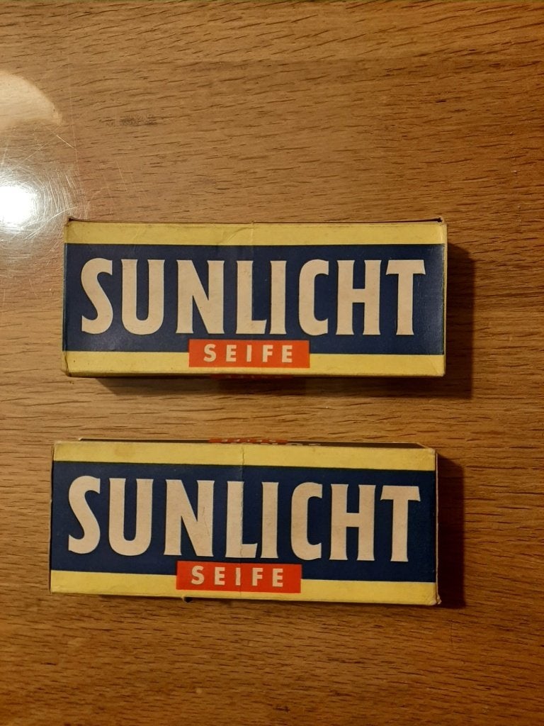 Vintage Sunlicht Zeep Verpakkingen (2 stuks), Verzamelen, Ophalen of Verzenden, Gebruikt, Verpakking