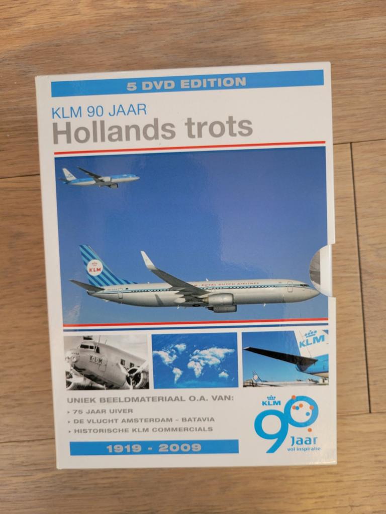 5 DVD box KLM 90 jaar Hollands trots, Alle leeftijden, Boxset, Wetenschap of Techniek, Ophalen of Verzenden