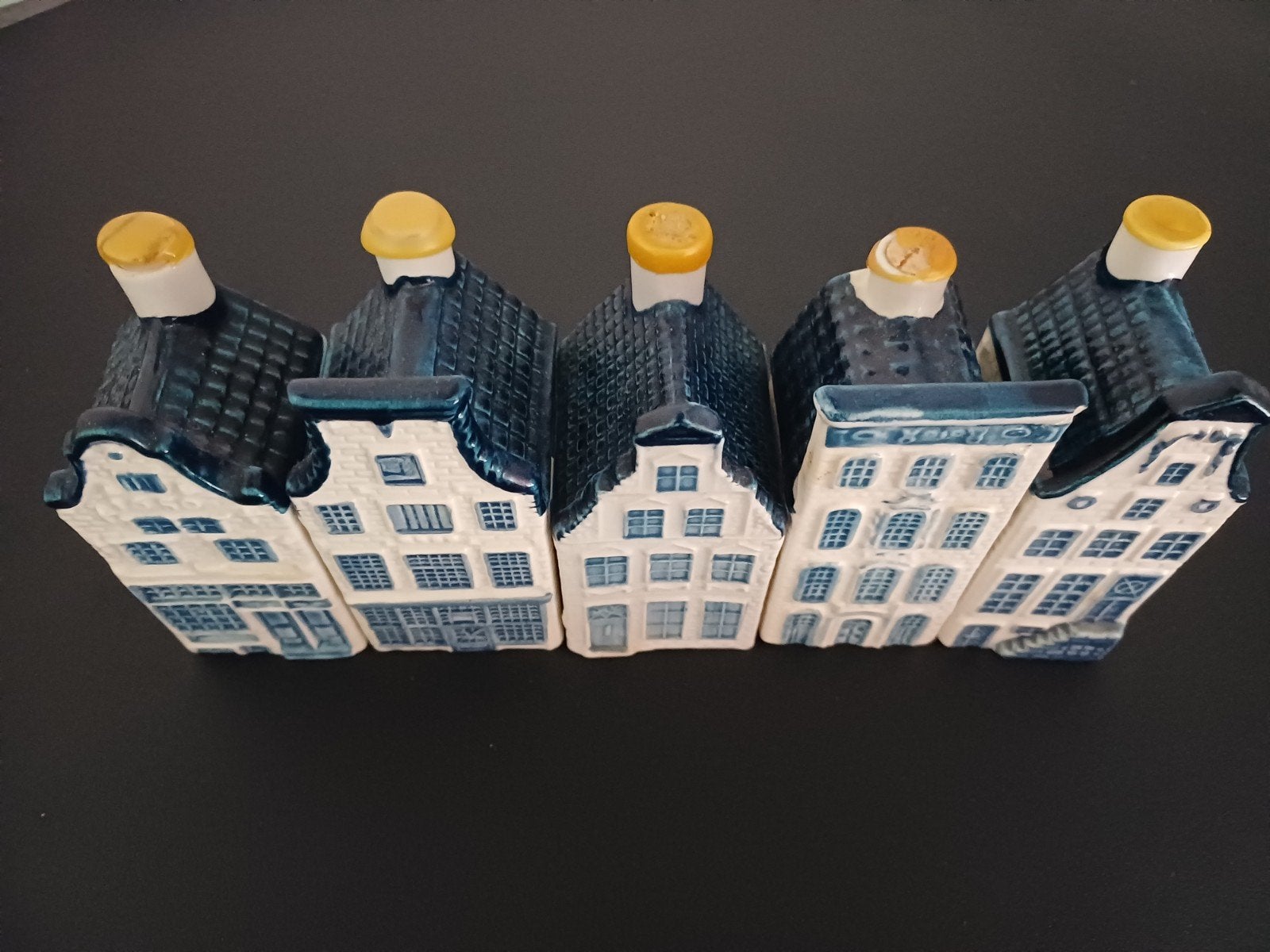 Set van 4 KLM Delfts Blauwe huisjes - Bols, Antiek en Kunst, Antiek | Keramiek en Aardewerk, Ophalen of Verzenden
