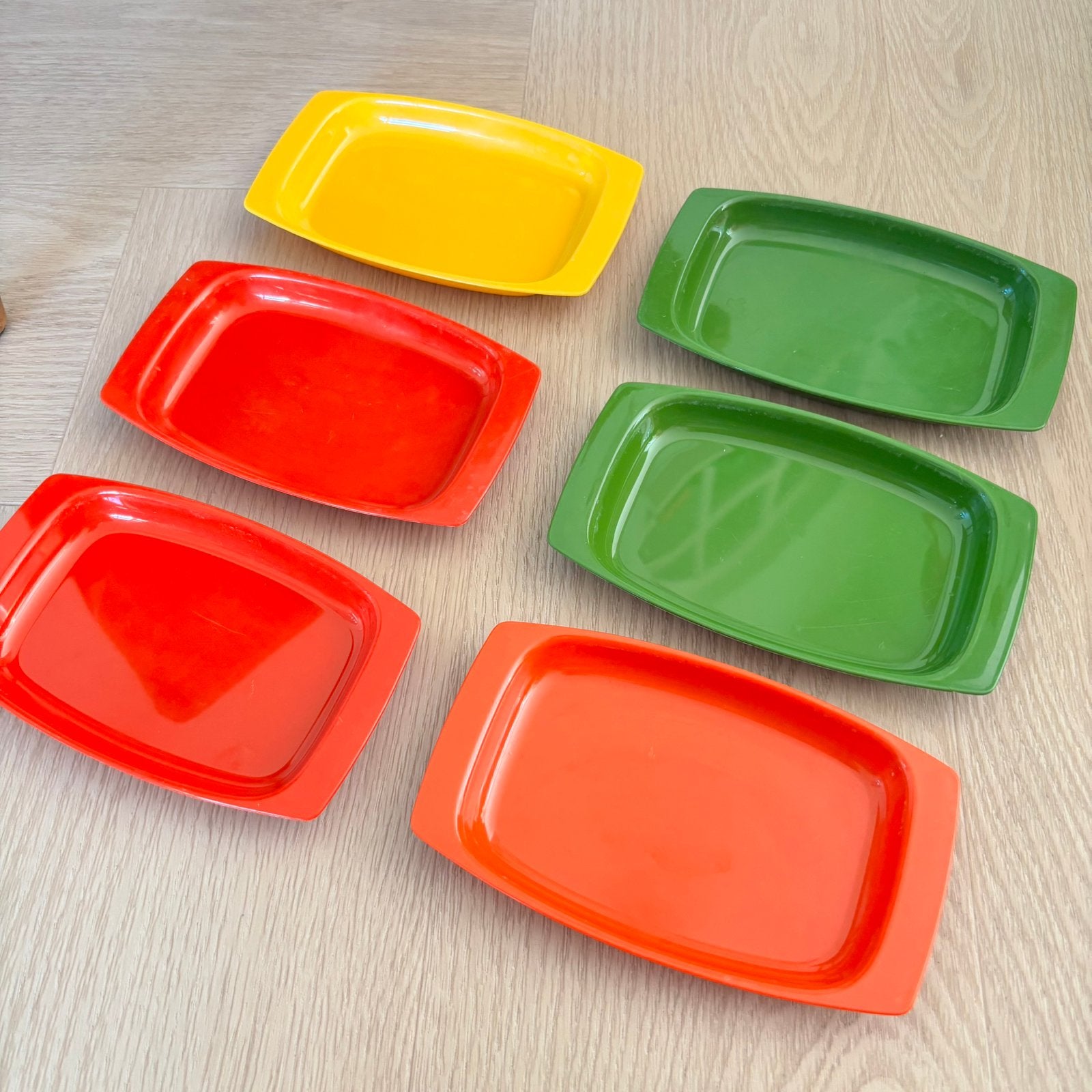 Set van 6 vintage snackschaaltjes, jaren 70, Verzamelen, Verzenden, Huis en Inrichting
