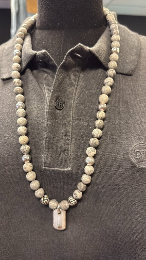 BUDDHA TO BUDDHA KETTING 188 SPIRIT BEAD MIX GREY € 649,00, Ophalen of Verzenden, Nieuw, Grijs, Zilver