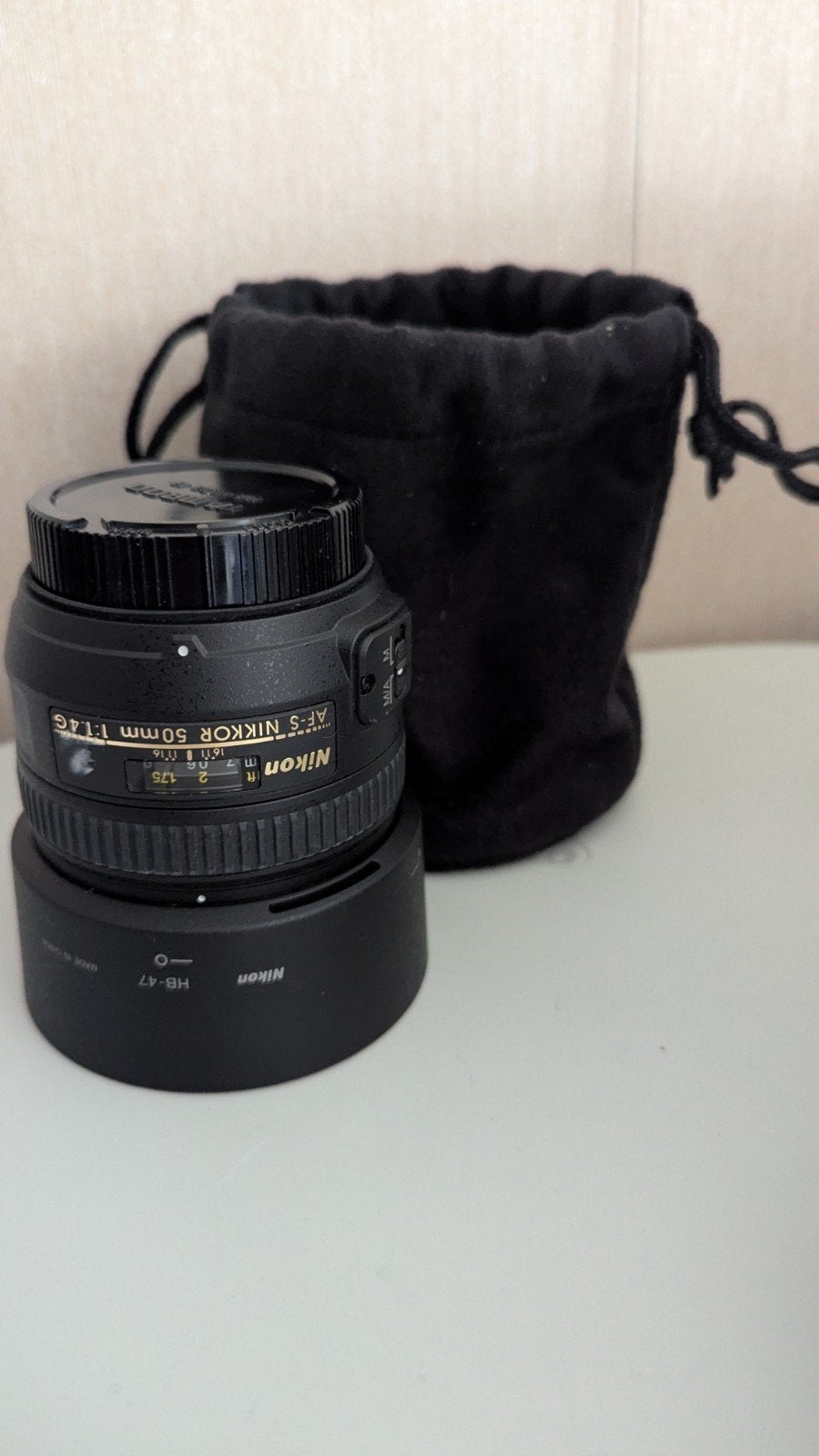 Nikon AF-S Nikkor 50mm f/1.4G objectief met zonnekap, Audio, Tv en Foto, Ophalen, Nikon, Zo goed als nieuw, Autofocus