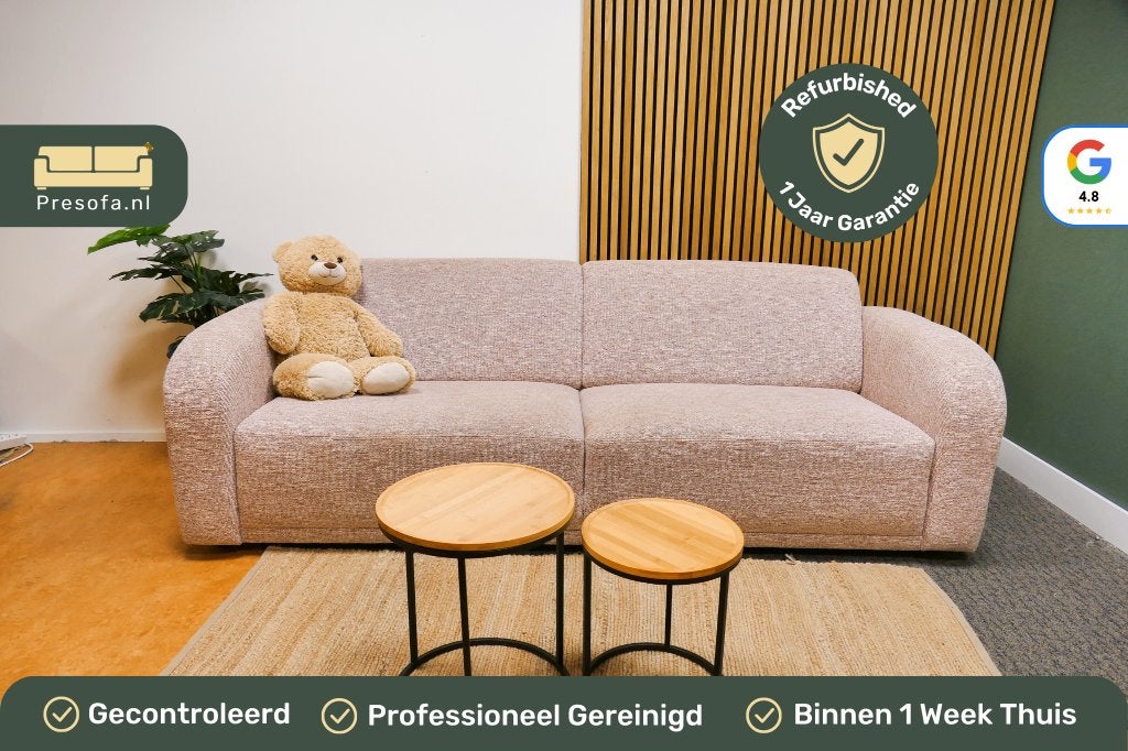 3 Zits Bank Roze | 1 Jaar Oud | De Bommel [Refurbished], -, -, Driepersoons, 75 tot 100 cm