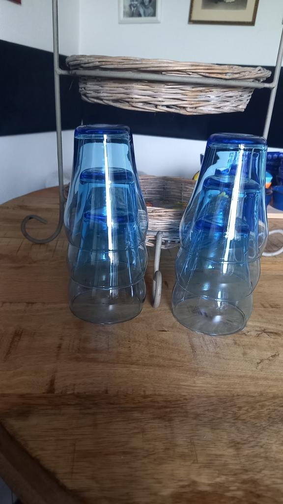 6 blauwe glazen van IKEA, IKEA, Ophalen of Verzenden, Glas, Gebruikt