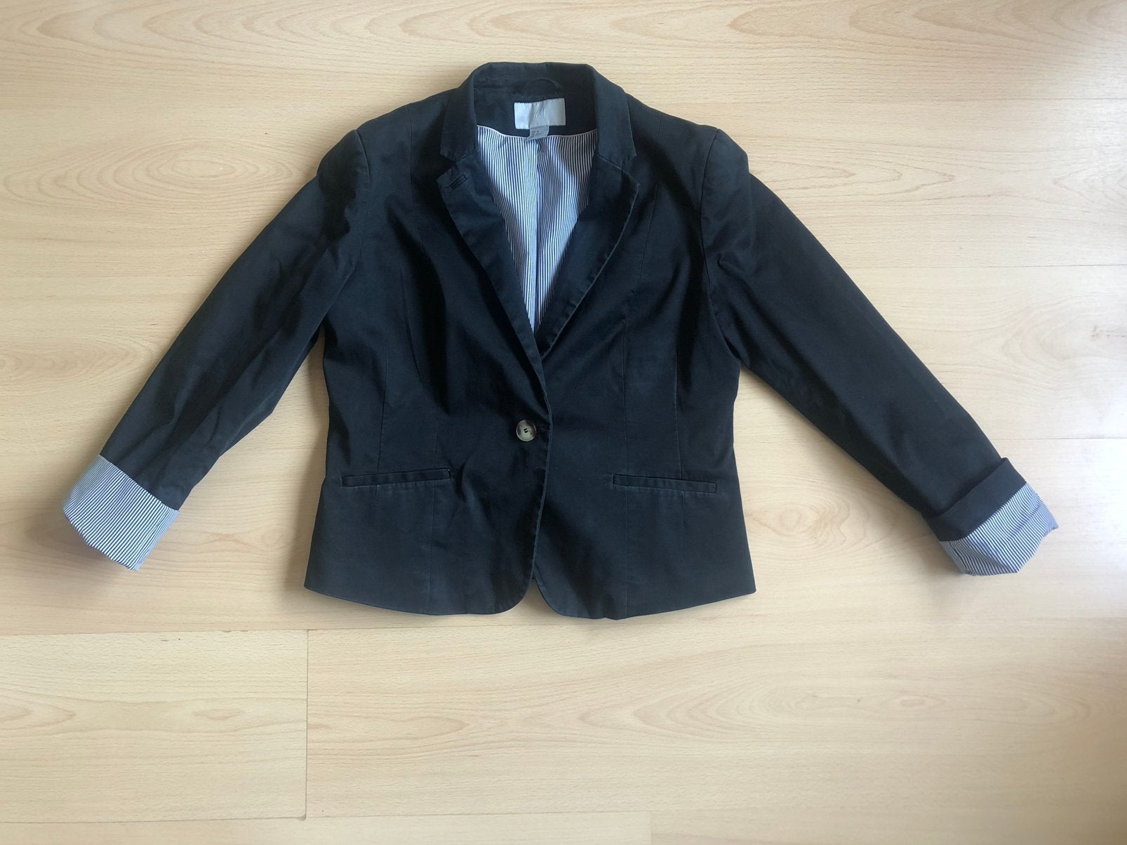 Leuk zwart jasje maat 44 van H&M als nieuw, Zwart, Maat 42/44 (L), Ophalen of Verzenden, Zo goed als nieuw