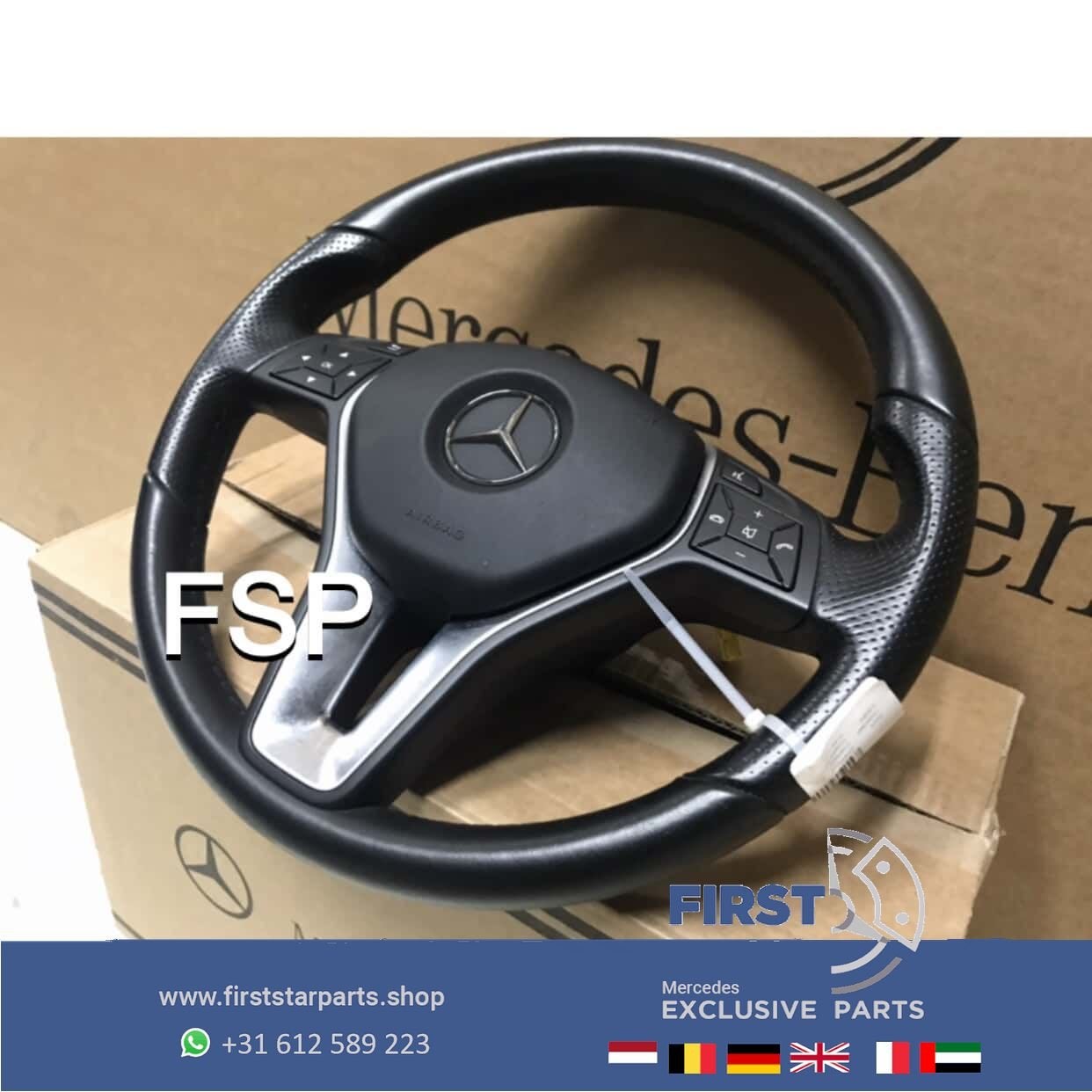 FACELIFT STUURWIEL ZWART LEER W204 W212 W207 Mercedes C E Kl, Gebruikt, -, Ophalen of Verzenden, -