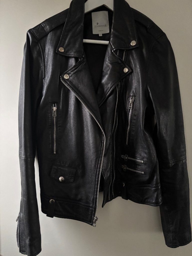 Goosecraft biker jack / jas leer zwart maat XL, Goosecraft, Zwart, Maat 42/44 (L), Ophalen of Verzenden