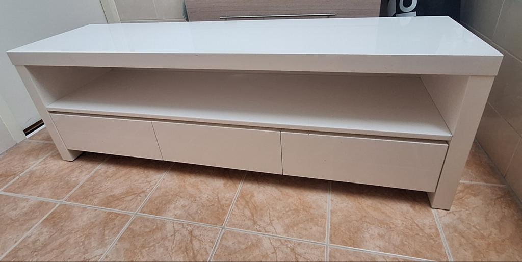 Tv kastje wit hoogglans, Ophalen, 25 tot 50 cm, Minder dan 100 cm