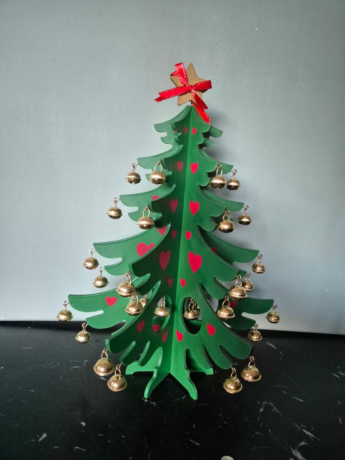 Houten kerstboom, belletjes, Ophalen of Verzenden