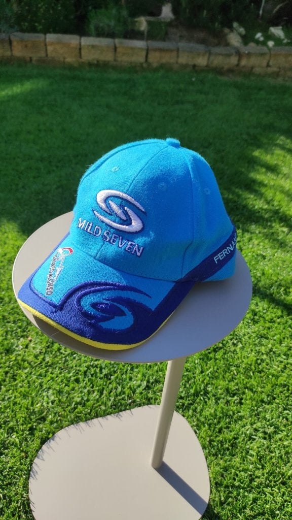 Fernando Alonso cap 2004 Mild Seven vintage, Verzamelen, Ophalen of Verzenden, Zo goed als nieuw, Formule 1