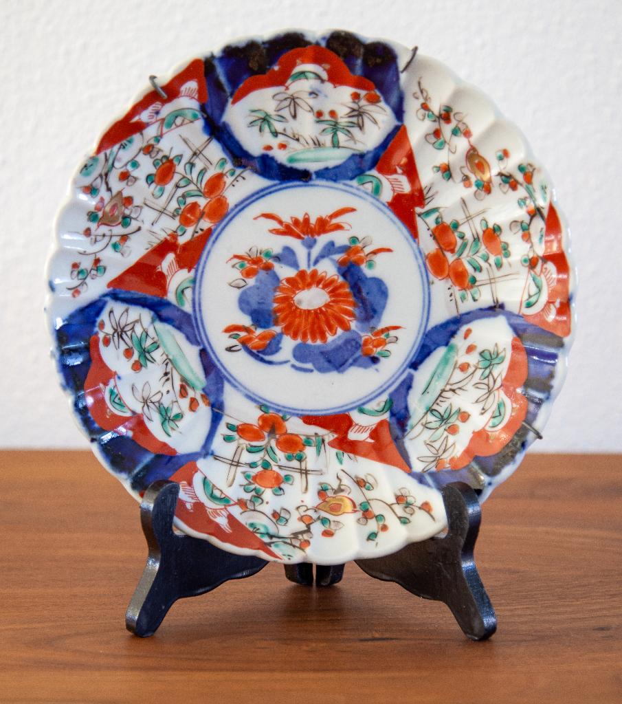 Antiek Japans Imari Bordje 22cm met merkteken, Ophalen of Verzenden