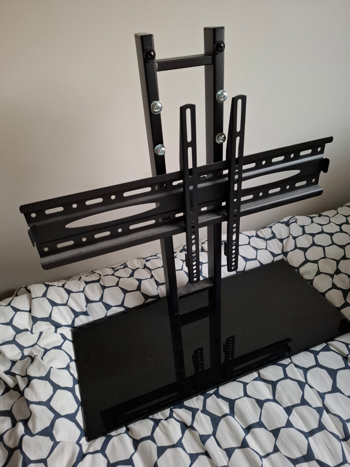Universele TV Standaard met Glazen Voet, Audio, Tv en Foto, Televisiebeugels, Ophalen of Verzenden