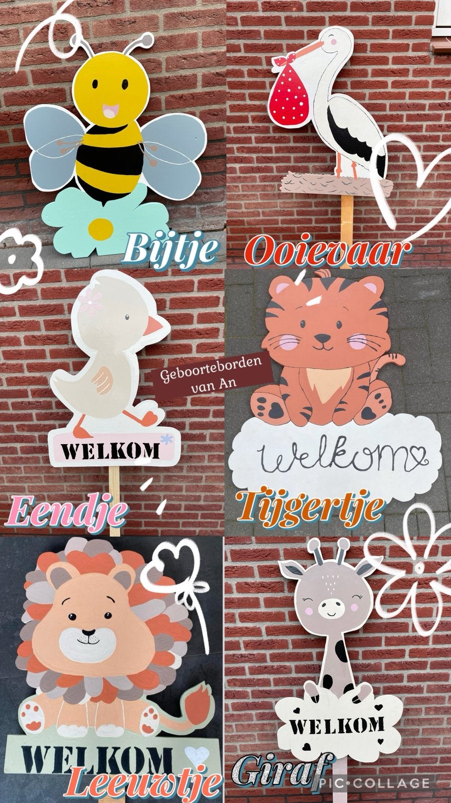 Leuke handgemaakte geboorte borden te huur! Snel beschikbaar, Ophalen, Zo goed als nieuw