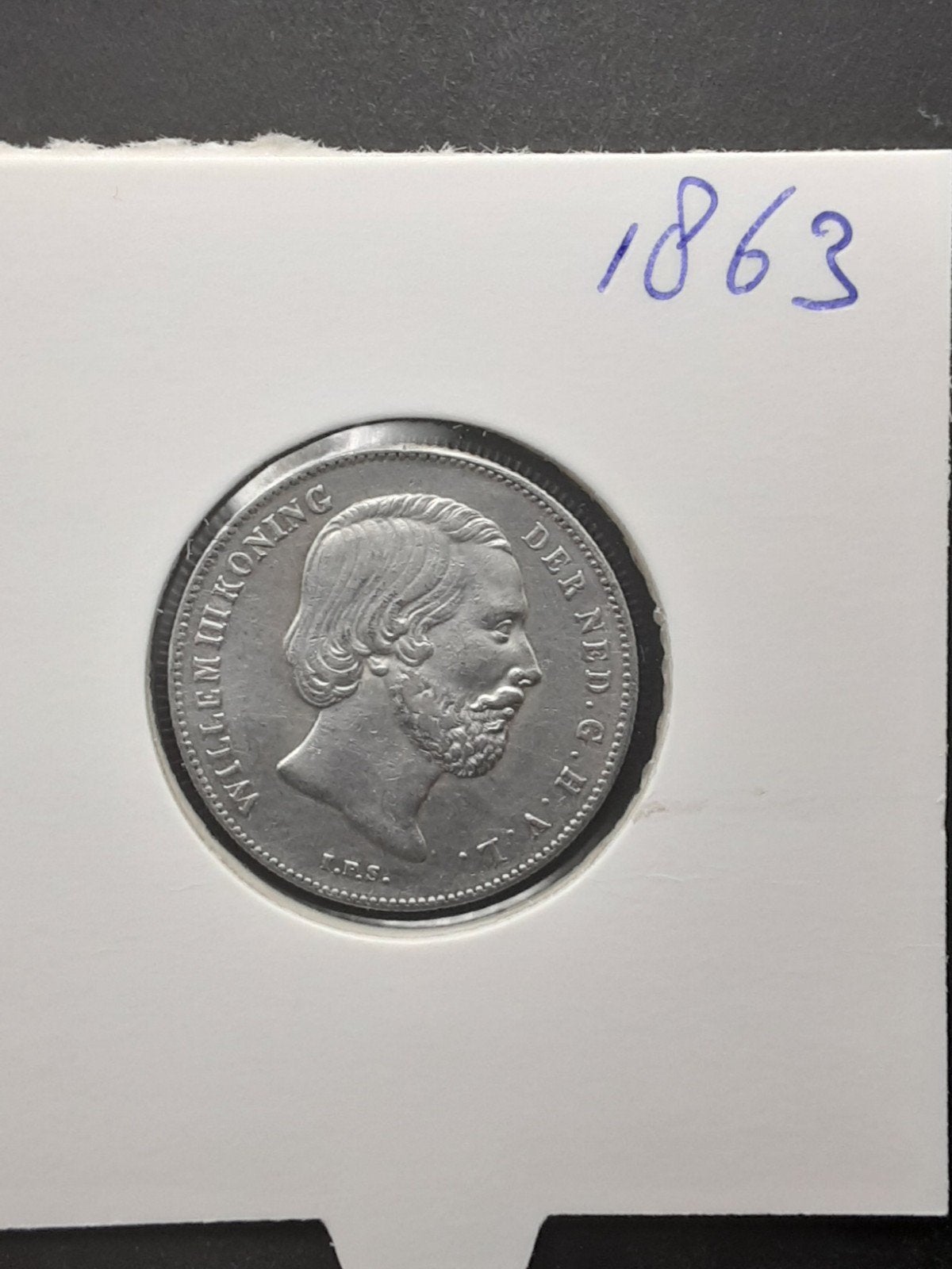 halve gulden 1863 koning Willem III, Postzegels en Munten, Munten | Nederland, ½ gulden, Koning Willem III, Verzenden, Zilver