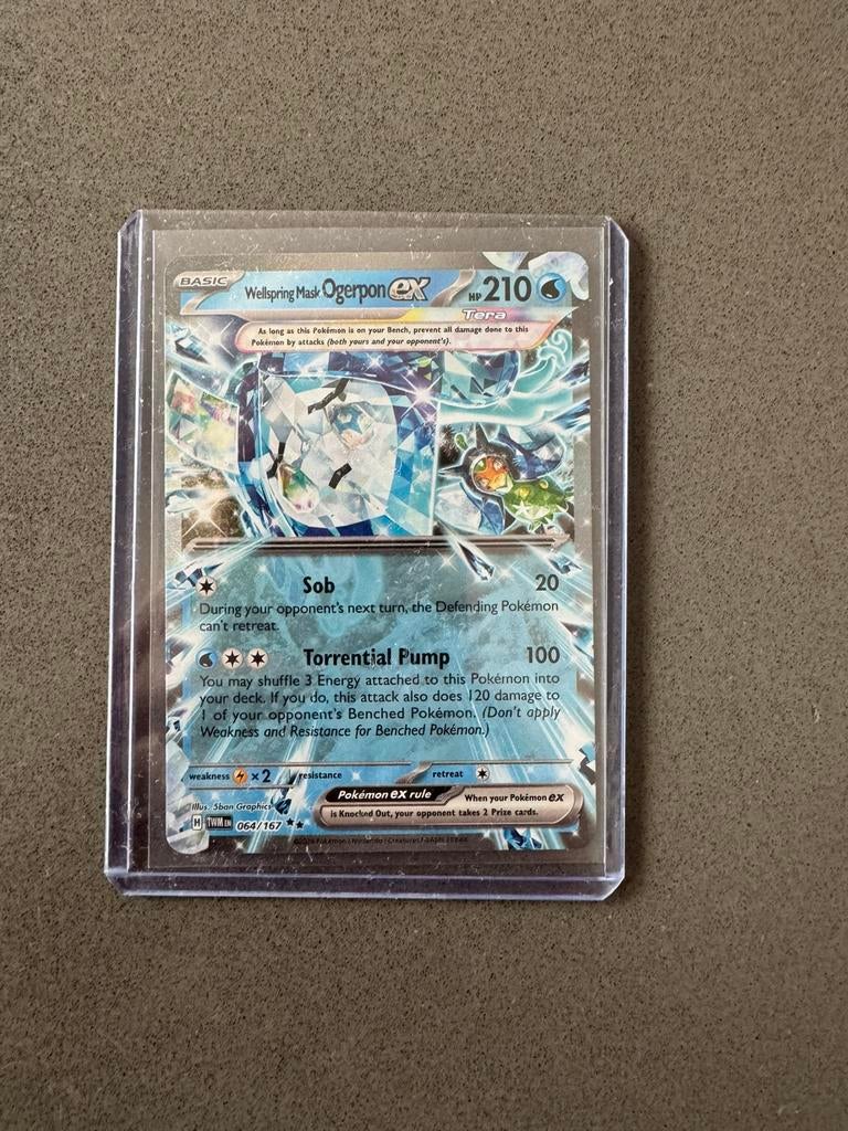 Pokemon wellspring mask Ogerpon EX (064/167), Ophalen of Verzenden, Nieuw, Losse kaart