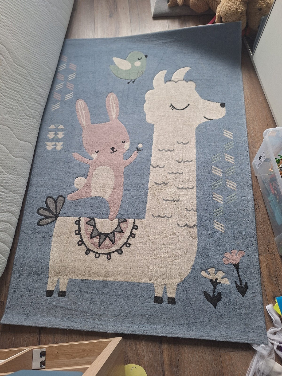 vloerkleed konijn, lama en vogel, Ophalen of Verzenden, Gebruikt