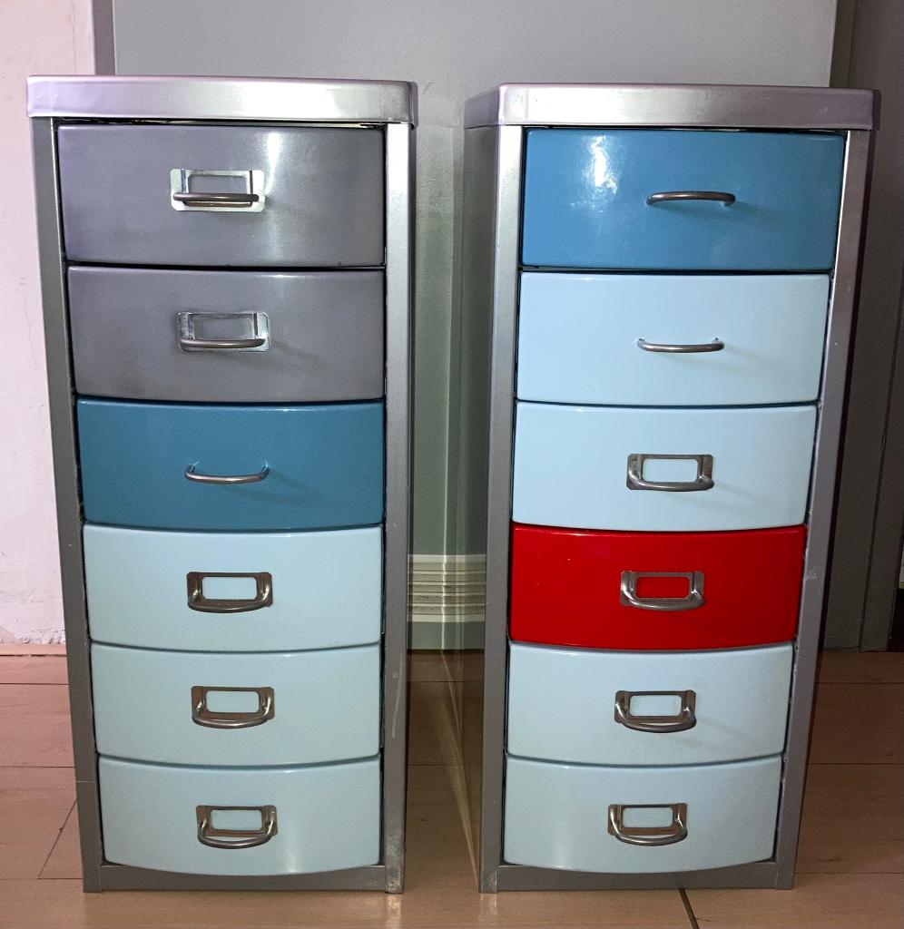 Vintage ladenkast metaal, Huis en Inrichting, Kasten | Ladekasten, Ophalen, Minder dan 50 cm, Gebruikt, 5 laden of meer