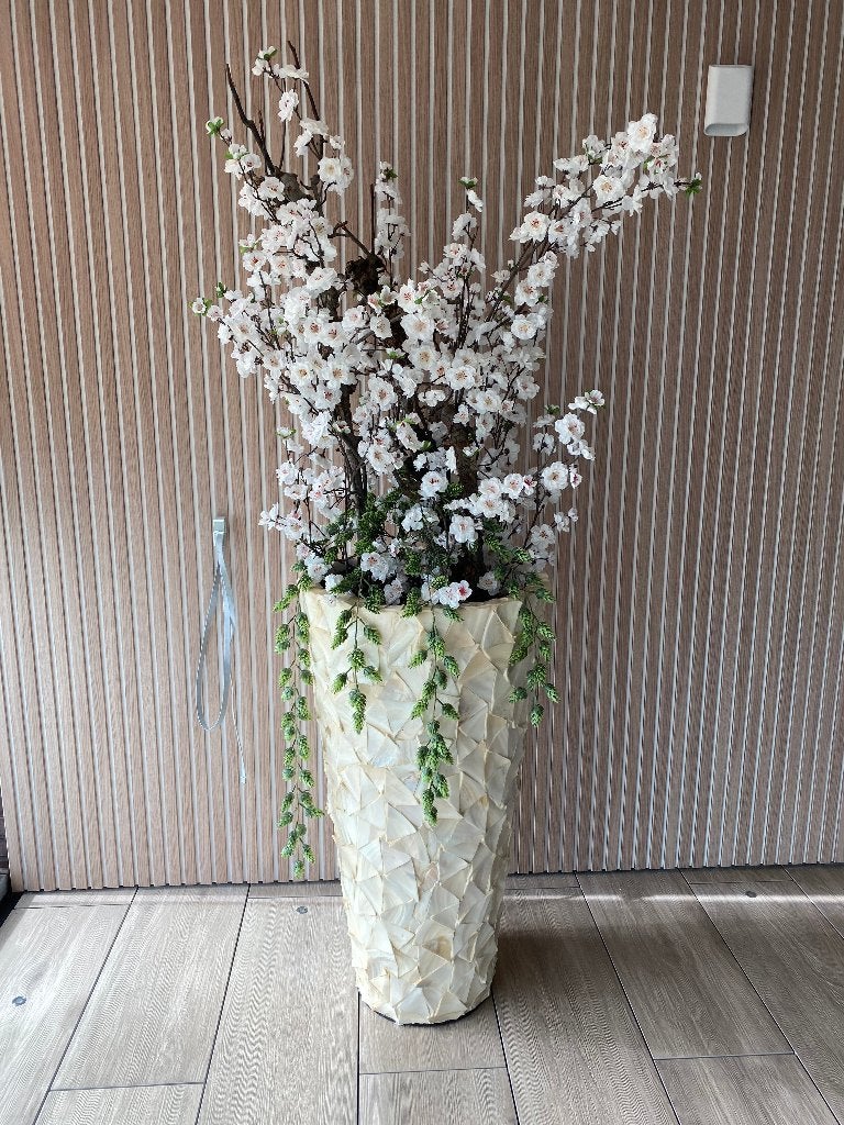 Schelpenvaas (nieuw), Ophalen, 90 cm, Meerkleurig, Natuurlijk materiaal