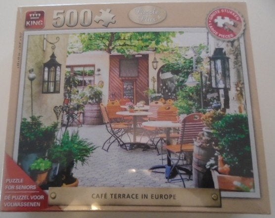 KING PUZZEL PLUS 500 TERRACE EUROPA NIEUW, Ophalen of Verzenden, 500 t/m 1500 stukjes, Nieuw, Legpuzzel